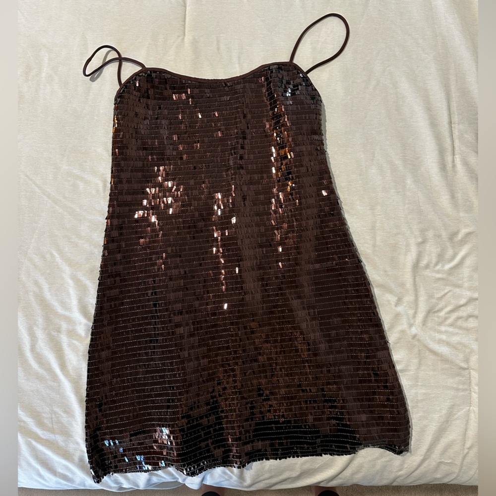 Showpo Brown Sequin Dress